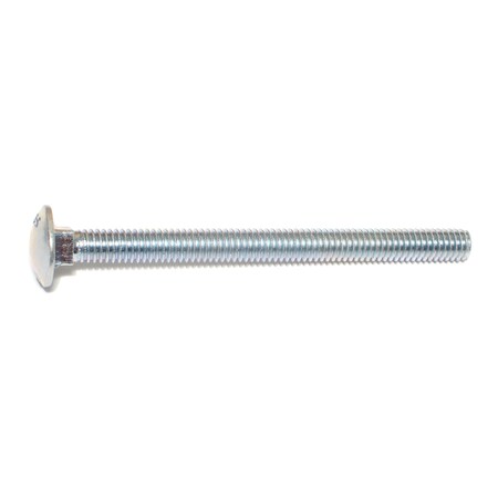 Midwest Fastener Carriage Bolt, Square Neck, 18 (Coarse), 4 in L, Steel, Zinc Plated, 50 PK 01083